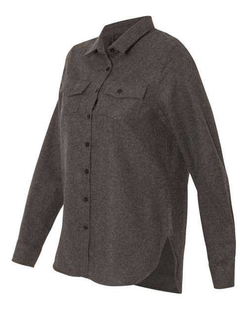 Burnside 5200 Women&#39;s Long Sleeve Solid Flannel Shirt - Charcoal - HIT a Double