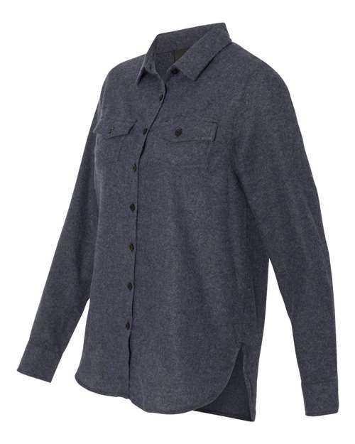 Burnside 5200 Women&#39;s Long Sleeve Solid Flannel Shirt - Denim - HIT a Double