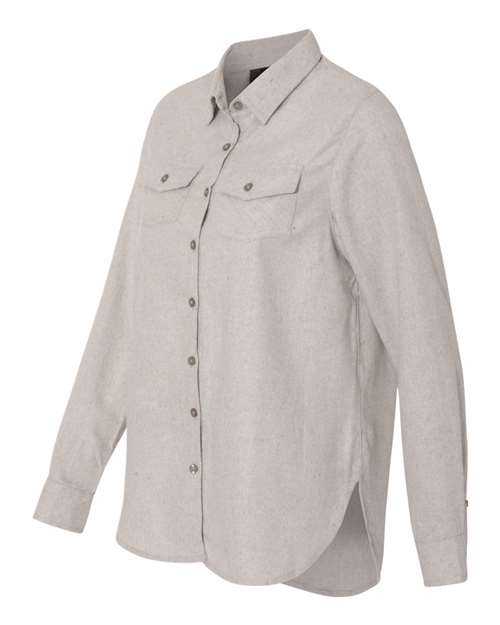 Burnside 5200 Women's Long Sleeve Solid Flannel Shirt - Stone