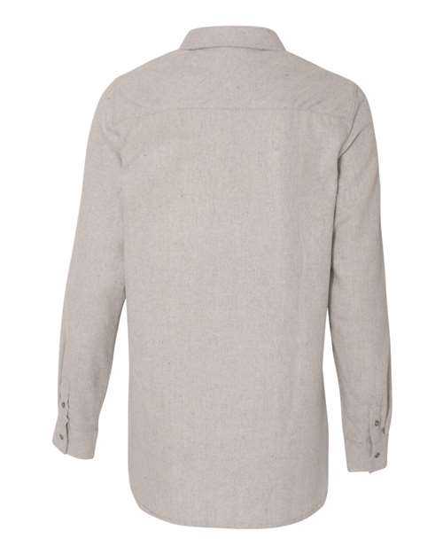 Burnside 5200 Women&#39;s Long Sleeve Solid Flannel Shirt - Stone - HIT a Double