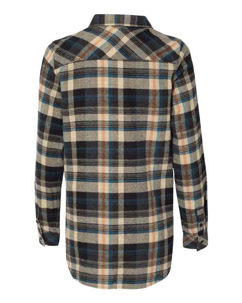 Burnside 5210 Women&#39;s Yarn-Dyed Long Sleeve Flannel Shirt - Dark Khaki - HIT a Double