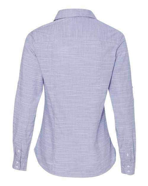 Burnside 5247 Women&#39;s Textured Solid Long Sleeve Shirt - Blue - HIT a Double - 3