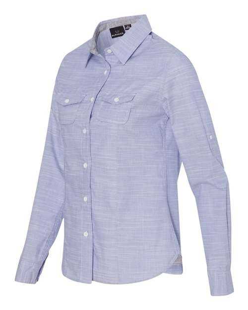 Burnside 5247 Women&#39;s Textured Solid Long Sleeve Shirt - Blue - HIT a Double - 2