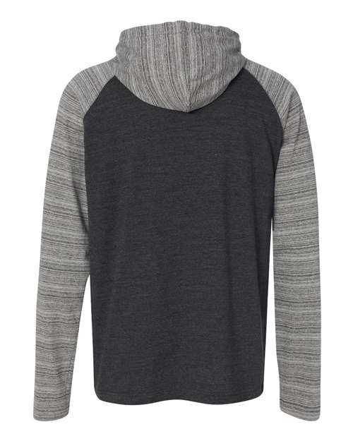 Burnside 8127 Yarn-Dyed Hooded Raglan T-Shirt - Heather Charcoal Charcoal Stripe - HIT a Double