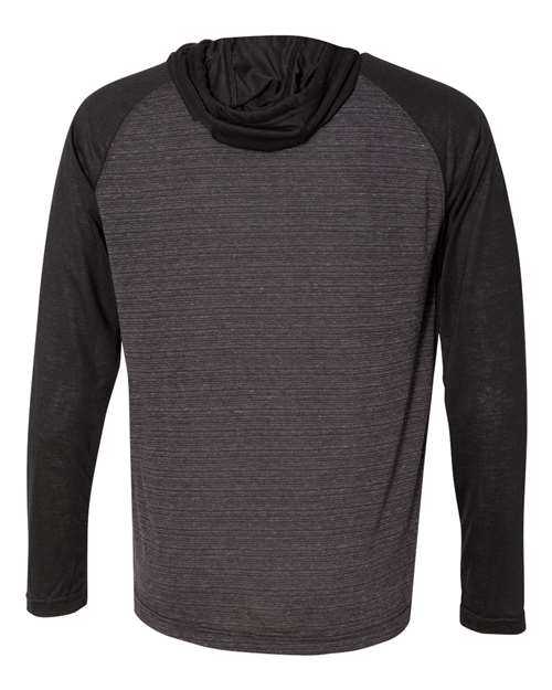 Burnside 8127 Yarn-Dyed Hooded Raglan T-Shirt - Striated Black Solid Black - HIT a Double