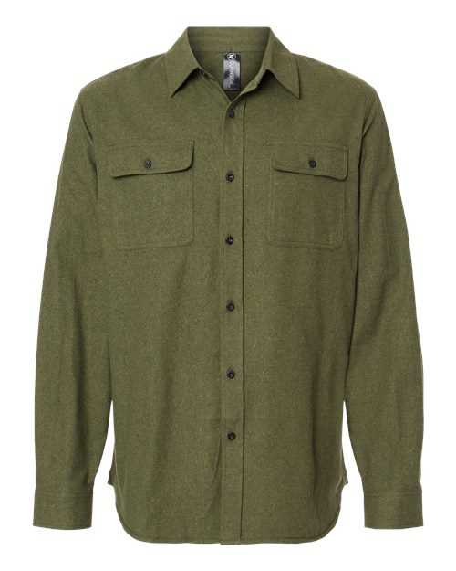 Burnside 8200 Long Sleeve Solid Flannel Shirt - Army - HIT a Double