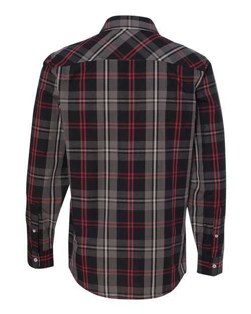 Burnside 8202 Long Sleeve Plaid Shirt - Red Black - HIT a Double