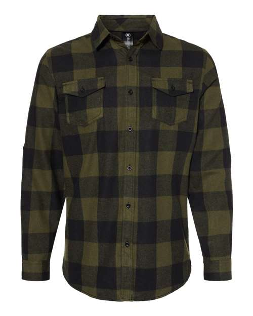Burnside 8210 Yarn-Dyed Long Sleeve Flannel Shirt - Army Black - HIT a Double