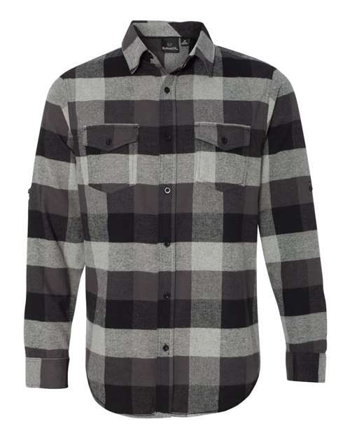 Burnside 8210 Yarn-Dyed Long Sleeve Flannel Shirt - Black Grey - HIT a Double