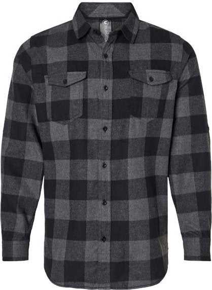 Burnside 8210 Yarn-Dyed Long Sleeve Flannel Shirt - Charcoal Black Buffalo" - "HIT a Double