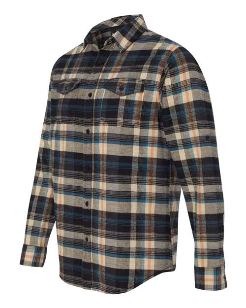 Burnside 8210 Yarn-Dyed Long Sleeve Flannel Shirt - Dark Khaki - HIT a Double