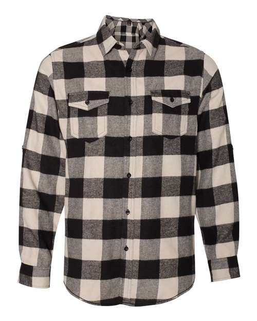 Burnside 8210 Yarn-Dyed Long Sleeve Flannel Shirt - Ecru Black Buffalo - HIT a Double