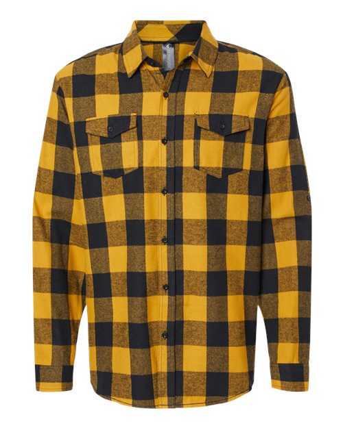 Burnside 8210 Yarn-Dyed Long Sleeve Flannel Shirt - Gold Black - HIT a Double
