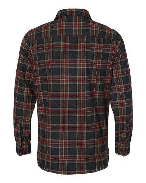 Burnside 8210 Yarn-Dyed Long Sleeve Flannel Shirt - Grey Red - HIT a Double