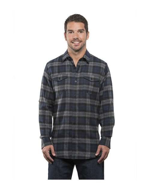 Burnside 8210 Yarn-Dyed Long Sleeve Flannel Shirt - Navy - HIT a Double