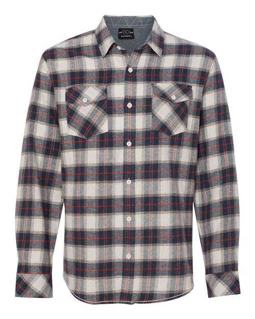 Burnside 8210 Yarn-Dyed Long Sleeve Flannel Shirt - White Red - HIT a Double
