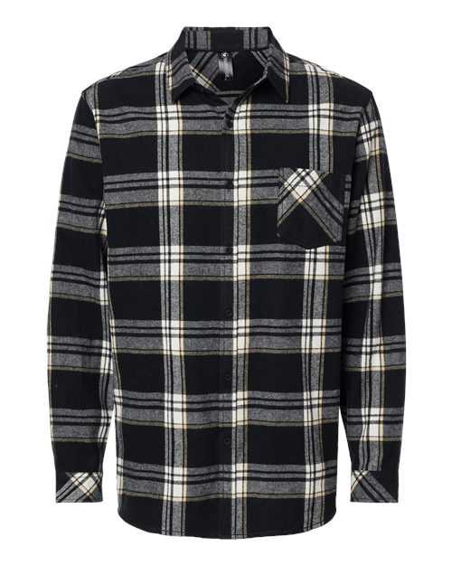 Burnside 8212 Open Pocket Flannel Shirt - Black Ecru - HIT a Double