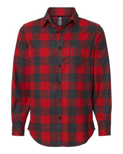 Burnside 8212 Open Pocket Flannel Shirt - Red Heather Black - HIT a Double