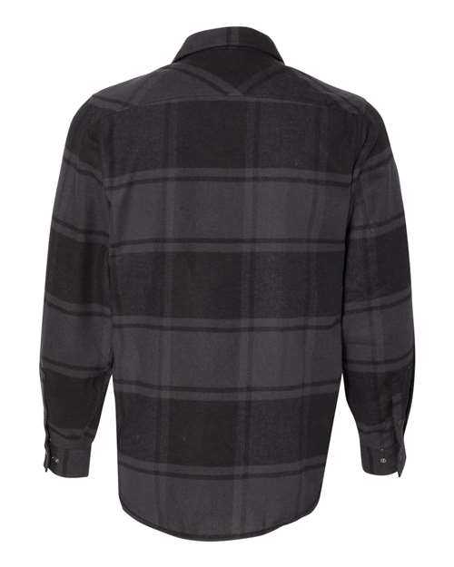 Burnside 8219 Snap Front Long Sleeve Plaid Flannel Shirt - Black - HIT a Double
