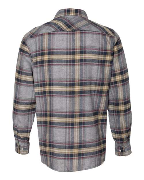Burnside 8219 Snap Front Long Sleeve Plaid Flannel Shirt - Light Grey - HIT a Double