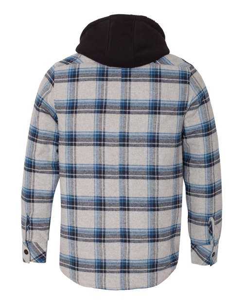 Burnside 8620 Quilted Flannel Full-Zip Hooded Jacket - Grey Blue - HIT a Double