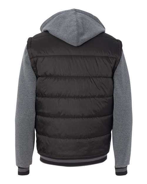 Burnside 8701 Nylon Vest with Fleece Sleeves - Black Charcoal - HIT a Double