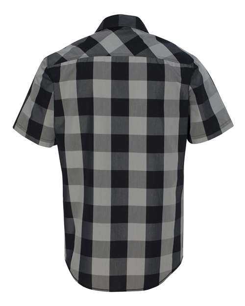 Burnside 9203 Buffalo Plaid Short Sleeve Shirt - Black Grey - HIT a Double