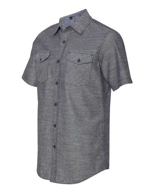 Burnside 9255 Chambray Short Sleeve Shirt - Dark Denim - HIT a Double