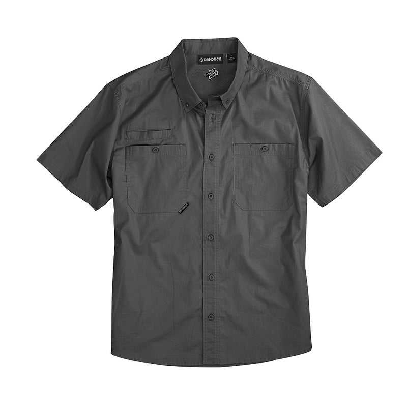 Dri Duck 4451 Craftsman Woven Short Sleeve Shirt - Gunmetal - HIT a Double - 1