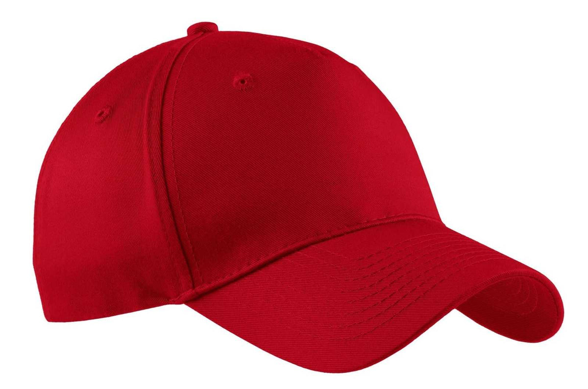 Port &amp; Company CP86 Port &amp; Company Five-Panel Twill Cap - Red - HIT a Double - 1
