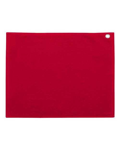 Carmel Towel Company C1518GH Velour Hemmed Towel with Grommet & Hook - Red - HIT a Double