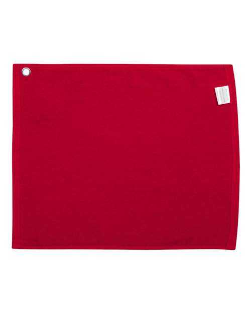 Carmel Towel Company C1518GH Velour Hemmed Towel with Grommet &amp; Hook - Red - HIT a Double