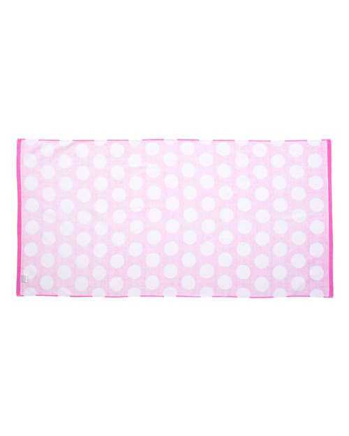 Carmel Towel Company C3060P Polka Dot Velour Beach Towel - Hot Pink - HIT a Double