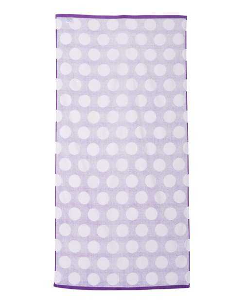 Carmel Towel Company C3060P Polka Dot Velour Beach Towel - Purple - HIT a Double