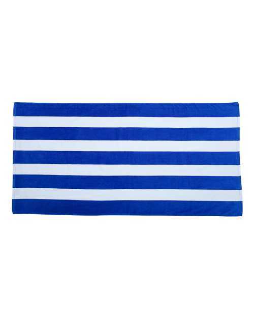 Carmel Towel Company C3060S Cabana Stripe Velour Beach Towel - Royal - HIT a Double
