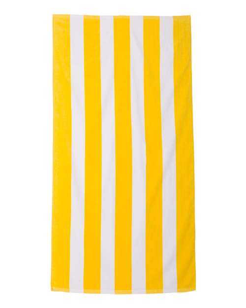 Carmel Towel Company C3060S Cabana Stripe Velour Beach Towel - Sunlight - HIT a Double