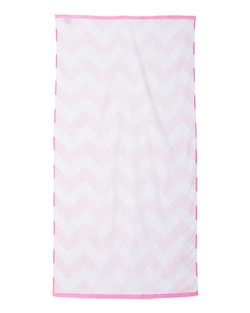 Carmel Towel Company C3060X Chevron Velour Beach Towel - Perfect Pink - HIT a Double