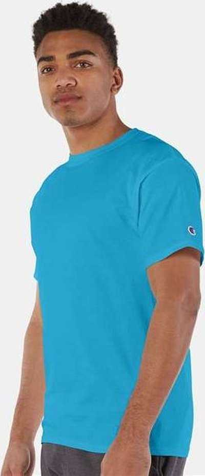 Champion T425 Short Sleeve T-Shirt - Blue Lagoon - HIT a Double - 2