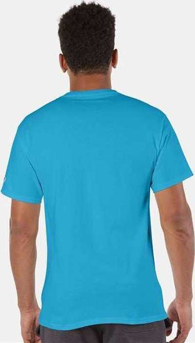 Champion T425 Short Sleeve T-Shirt - Blue Lagoon - HIT a Double - 3
