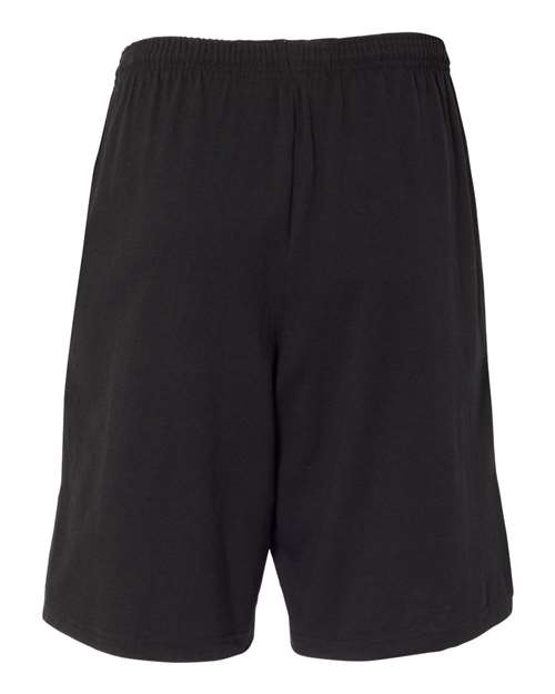 Champion 8180 Cotton Jersey 9&quot; Shorts with Pockets - Black - HIT a Double