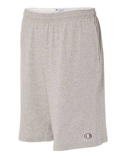 Champion 8180 Cotton Jersey 9&quot; Shorts with Pockets - Oxford Grey - HIT a Double