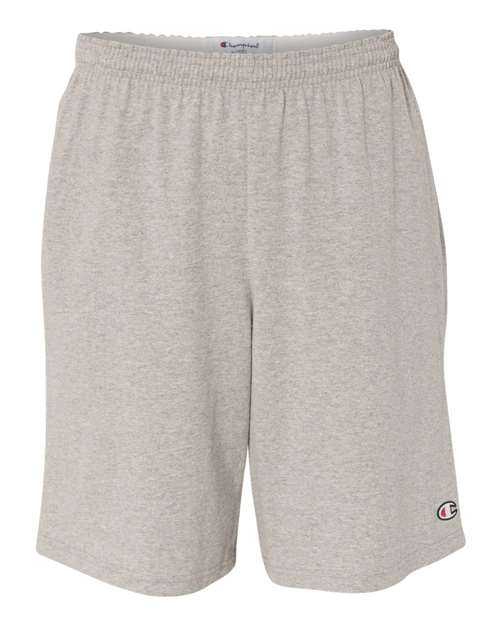 Champion 8180 Cotton Jersey 9&quot; Shorts with Pockets - Oxford Grey - HIT a Double
