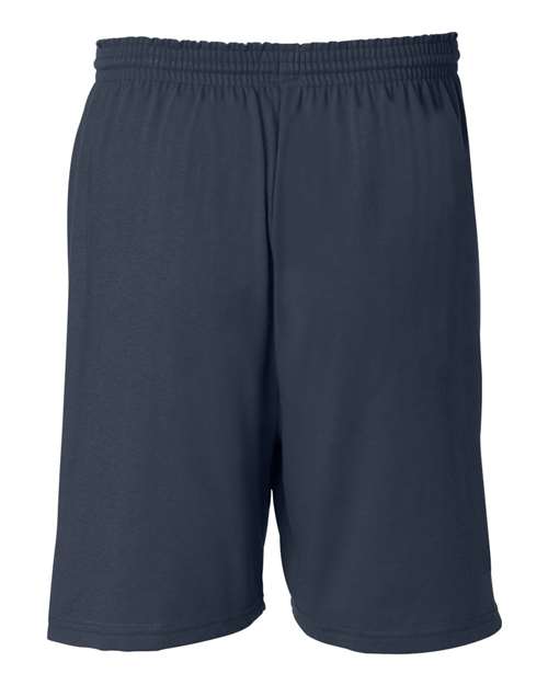 Champion 8187 Cotton Jersey 6&quot; Shorts - Navy - HIT a Double