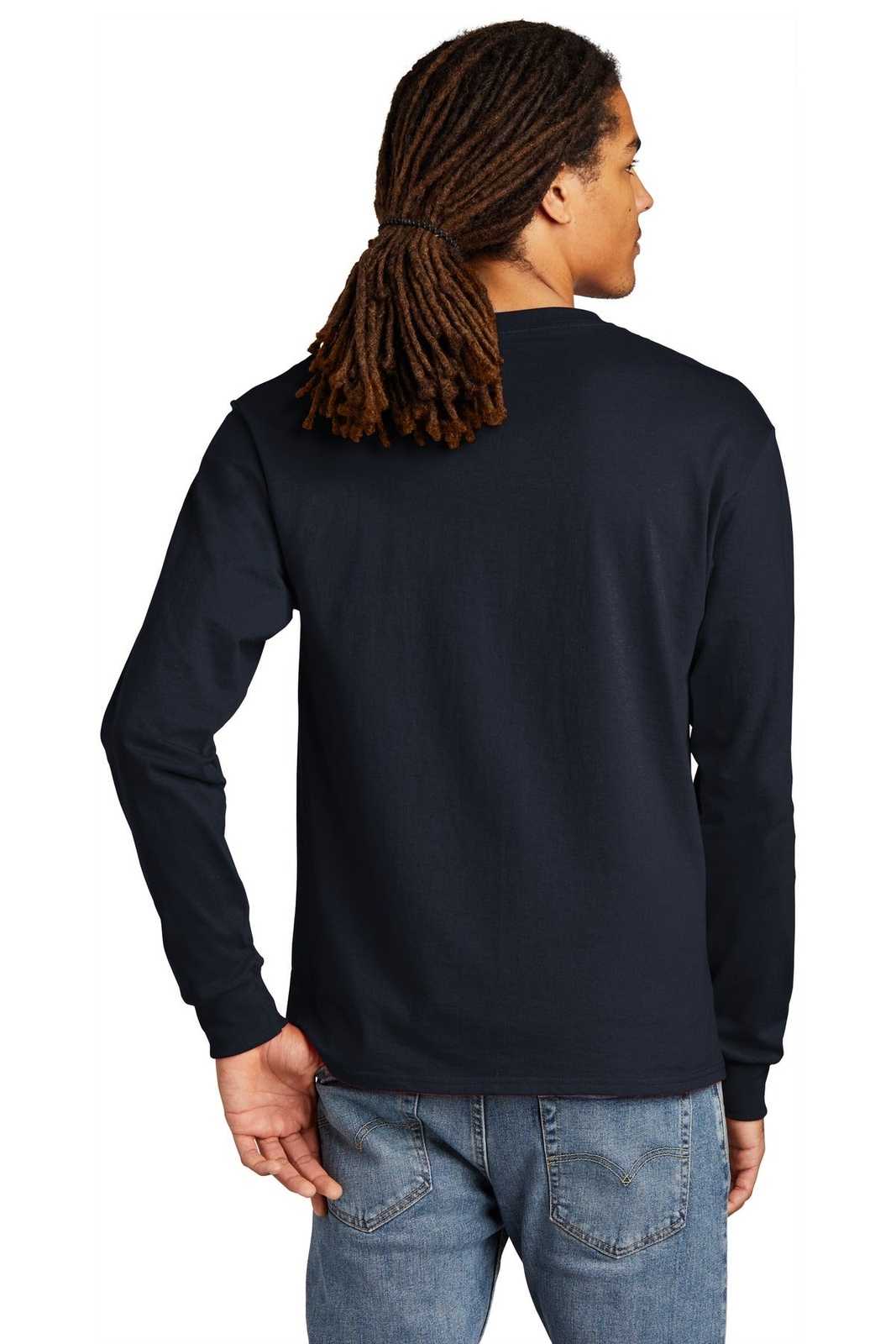 Champion CC8C Heritage 5.2 oz Jersey Long Sleeve Tee - Navy - HIT a Double
