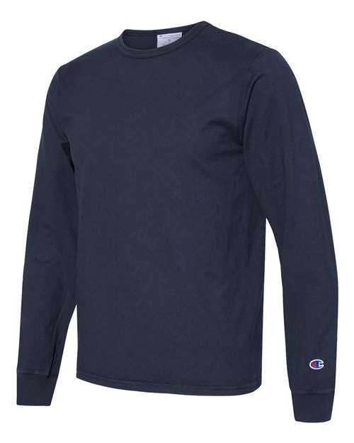 Champion CD200 Garment Dyed Long Sleeve T-Shirt - Navy - HIT a Double