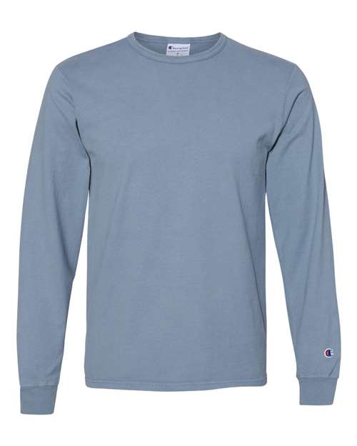 Champion CD200 Garment Dyed Long Sleeve T-Shirt - Saltwater - HIT a Double