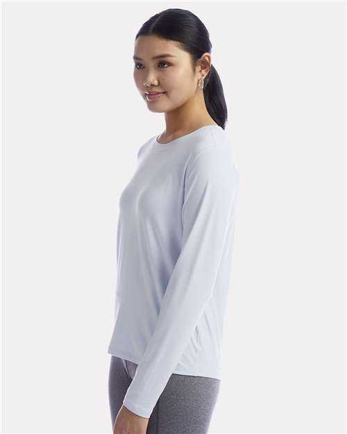 Champion CHP140 Women&#39;s Sport Soft Touch Long Sleeve T-Shirt - Collage Blue&quot; - &quot;HIT a Double