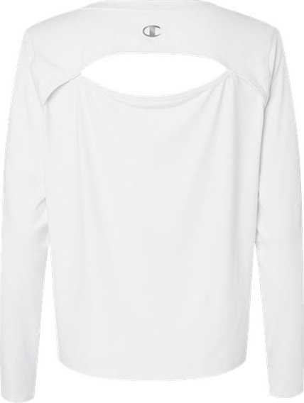 Champion CHP140 Women&#39;s Sport Soft Touch Long Sleeve T-Shirt - White&quot; - &quot;HIT a Double