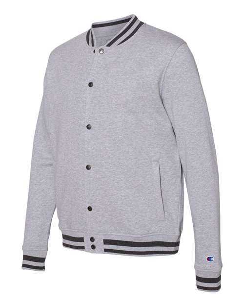 Champion CO100 Unisex Bomber Jacket - Oxford Grey Charcoal Heather - HIT a Double