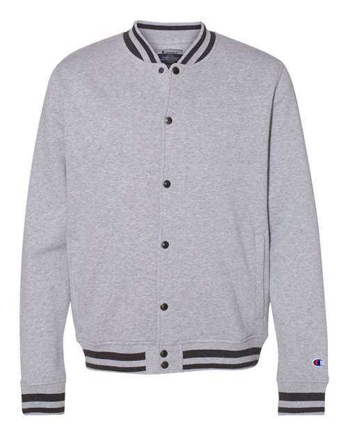 Champion CO100 Unisex Bomber Jacket - Oxford Grey Charcoal Heather - HIT a Double